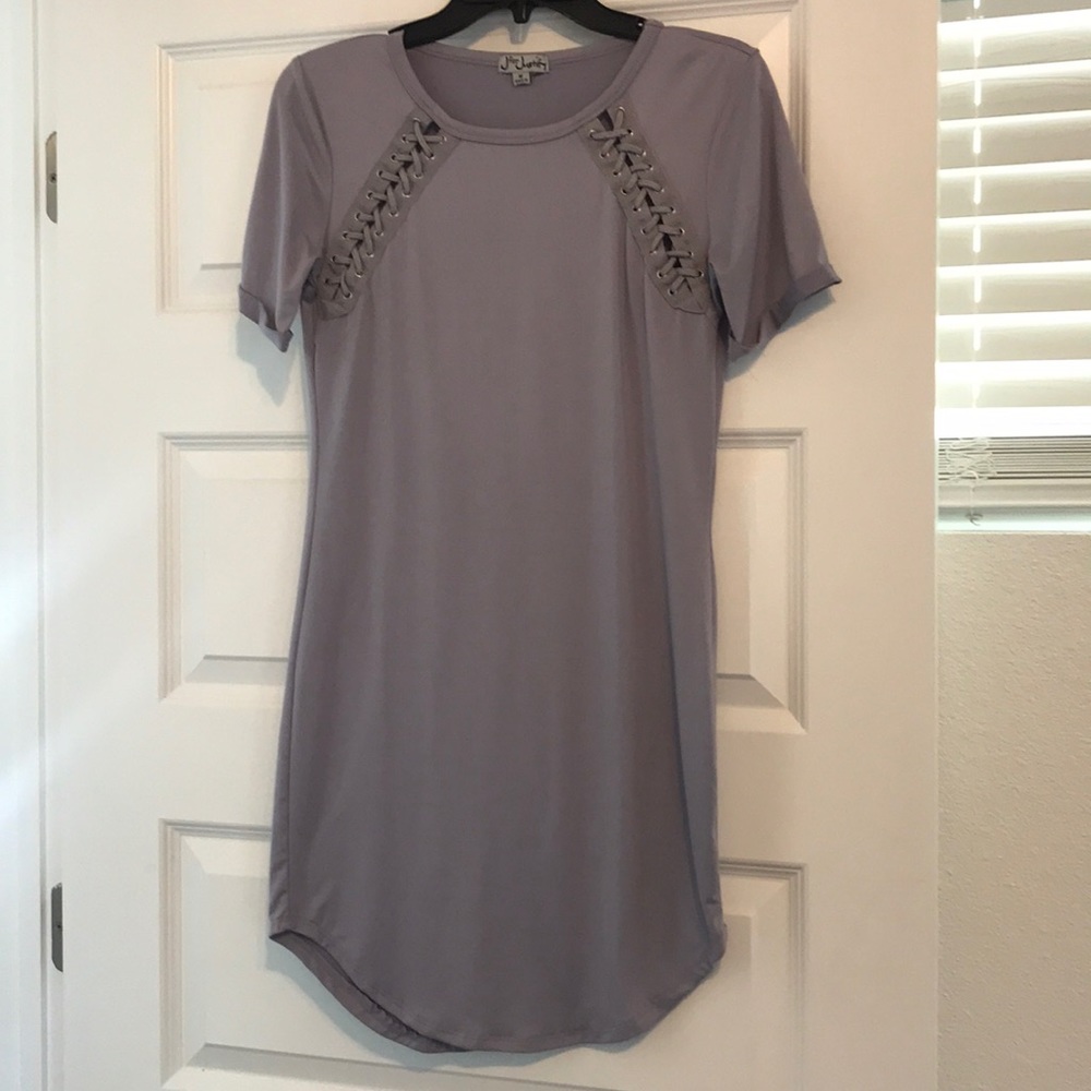 Blue/ Grey mini dress lace up detailing